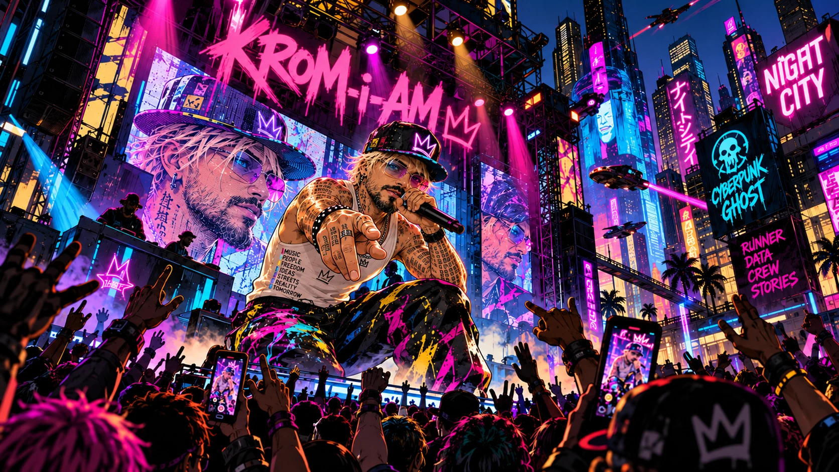 KROM-i-AM schaut den Besucher direkt an